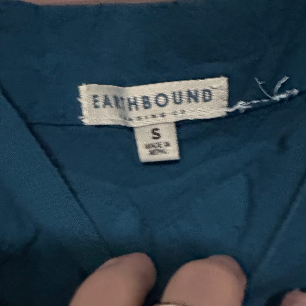 ☀️🌎🌲EARTHBOUND Teal Wide leg Jumpsuit Overalls Size 0-2 Cotton - Picture 3 of 6